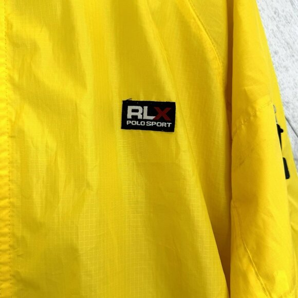 RLX Ralph Lauren Polo Sport Windbreaker Jacket Mens Large Yellow Full Zip Golf - Picture 2 of 6